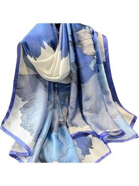 Womens 100% Large Mulberry Silk Scarf Long Satin Scarf Fashion Lightweight Wraps